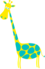 Giraffe Yellow With Teal Dots Clip Art