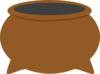Brown Pot Dark Grey Inside Clip Art