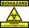 Zombie Parts Warning Label Clip Art