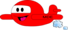 Happy Red Airplane Mde Clip Art
