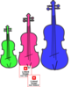 Colorful Violins Clip Art