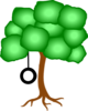 Tree With Swing Further Away Clip Art