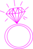 Diamond Ring- Fushia Pink Clip Art