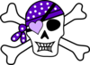 Purple Pirate Cross Bones Clip Art