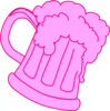 Pink Outline Beer Mug Clip Art