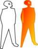 Orange Man Silohouette, Hands In Pockets Clip Art