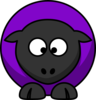 Sheep Looking Crosseyed Purple  Clip Art