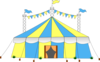Blue & Yellow Big Circus Tent Clip Art