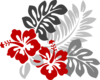 Red And Grey Hibiscus Clip Art