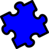 Bright Blue Puzzle Piece Clip Art