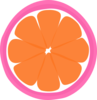 Tangerine Sections In Pink Clip Art