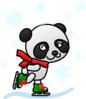 Panda Skating Clip Art