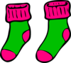 Green Pink Sock Clip Art