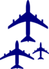 Flying Blue Airplanes Clip Art