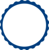 Navy Banded Blue Scalloped Circle Clip Art