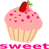 Strawberry Cupcake With Pink Frosting Clip Art