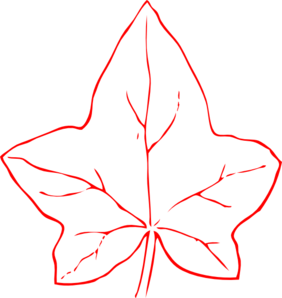Leaf Red Outline Clip Art