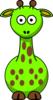 Light Green Giraffe With 14 Dots Clip Art