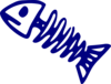 Blue Skeleton Fish Clip Art