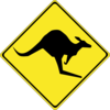 Warning Kangaroos Ahead Clip Art