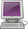 Computer With Purple Screen Clip Art