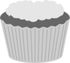 Grayscale Cupcake Clip Art