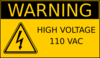 Warning High Voltage 110 Vac Clip Art