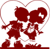 Dark Red Valentine Kiss Clip Art