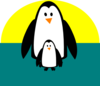 Penguin Mom And Baby Clip Art