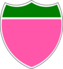 Pink & Gree Shield Clip Art