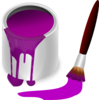 Purple Paint With Paint Brush Clip Art