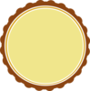 Teal Scallop Circle Frame Gold Brown Clip Art