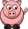 Pig Looking Right-down Clip Art