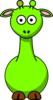 Lime Green Giraffe No Spots Clip Art