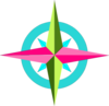 Compass Pink Aqua Green Clip Art