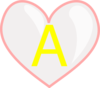 Heart With Letter A Clip Art