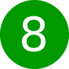 Number 8, Green, Round Clip Art