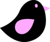 Lilac & Black Birdie Clip Art
