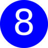 Number 8 Blue Background Clip Art