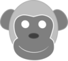 Dan Monkey Grey 100x86 Clip Art