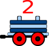 Toot Toot Train Carriage With 2 In Blue Clip Art