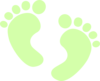 Baby Feet Green Clip Art