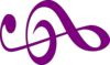 Purple Treble Clef Clip Art