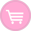 Pink Shopping Trolly Icon  Clip Art