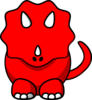 Red Tricertop Dino Clip Art