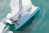 Ocean Cruising Catamaran Sailboat Clip Art