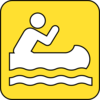 Canoe Symbol Yellow Clip Art