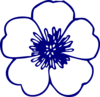 Navy Blue Buttercup Flower Clip Art