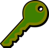 Funky Green Key Clip Art