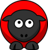 Sheep - Red On Red On Black Eyes To Up Over Clip Art